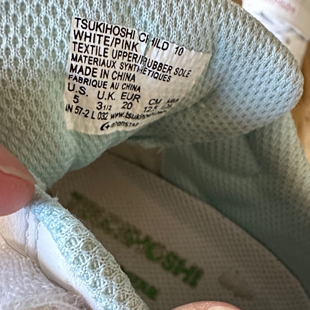 Tsukihoshi Kids Sneakers in White and Pink - Size 5 - Picture 2 of 5